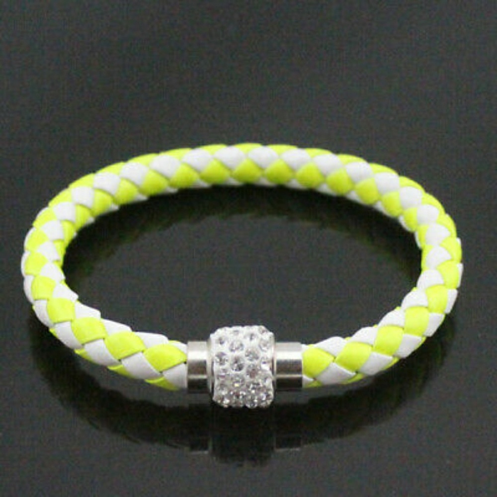 Leather Wrap Rhinestone Bracelet